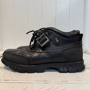 Polo by Ralph Lauren Black Leather Men's Dover III Boots Size 10